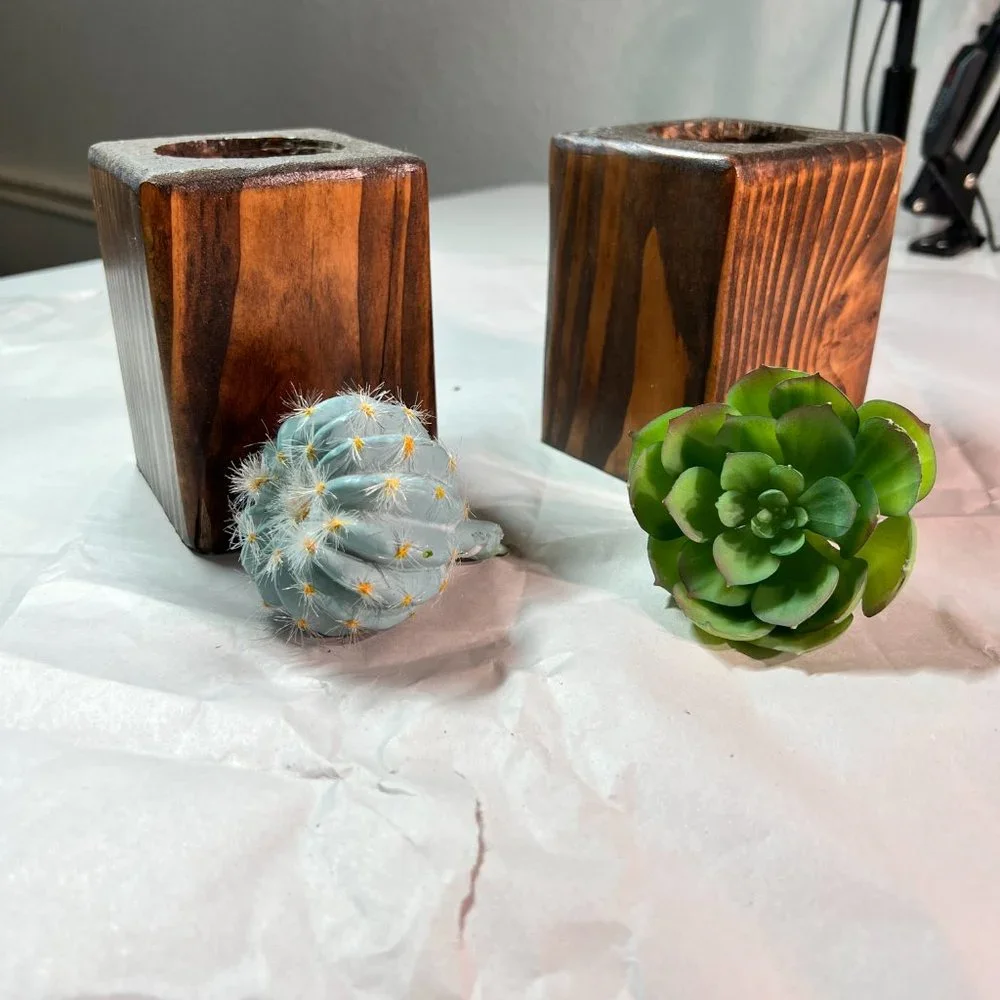 Handmade Wood Planter/Vase